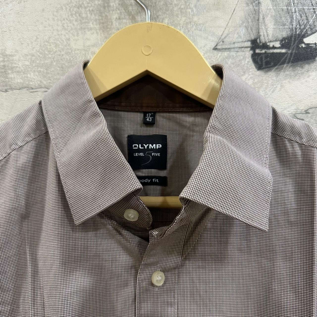 OLYMP Men’s Shirt - Dark Pink (with Grey Tone) (XL)