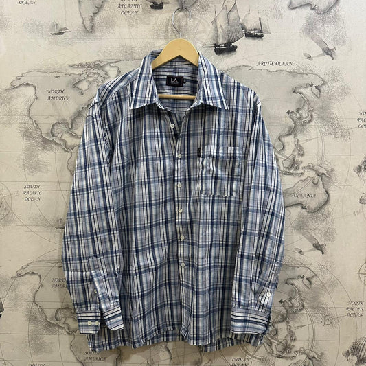 LA Gear Men’s Shirt - Blue Checkered (XXL)