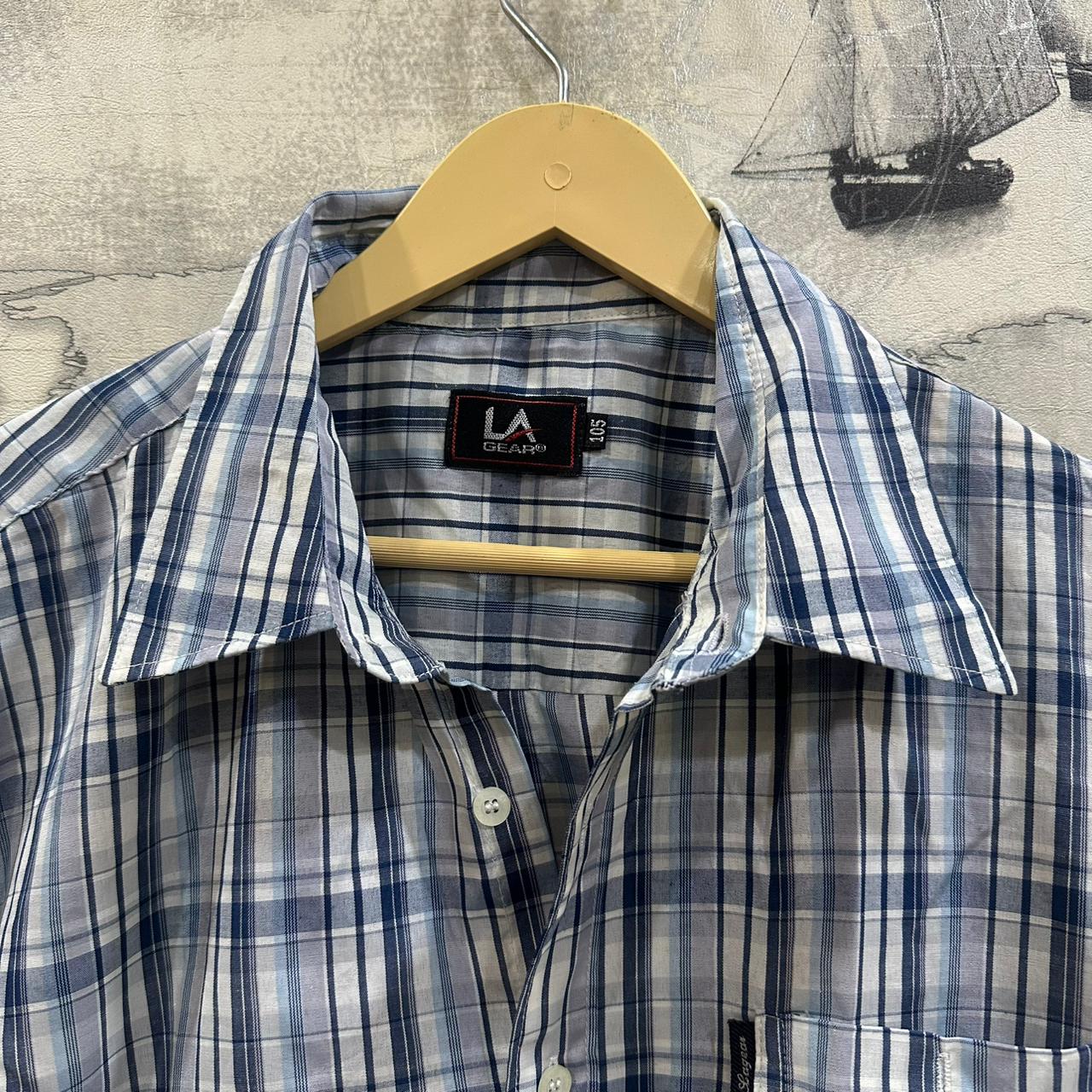 LA Gear Men’s Shirt - Blue Checkered (XXL)