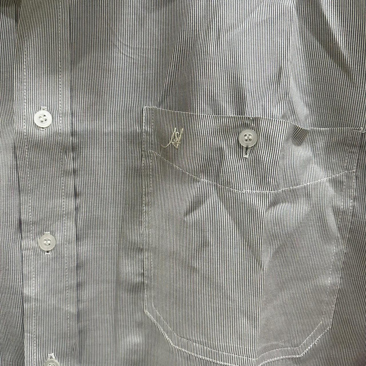 Men's Shirt - Grey & Black Striped (L)
