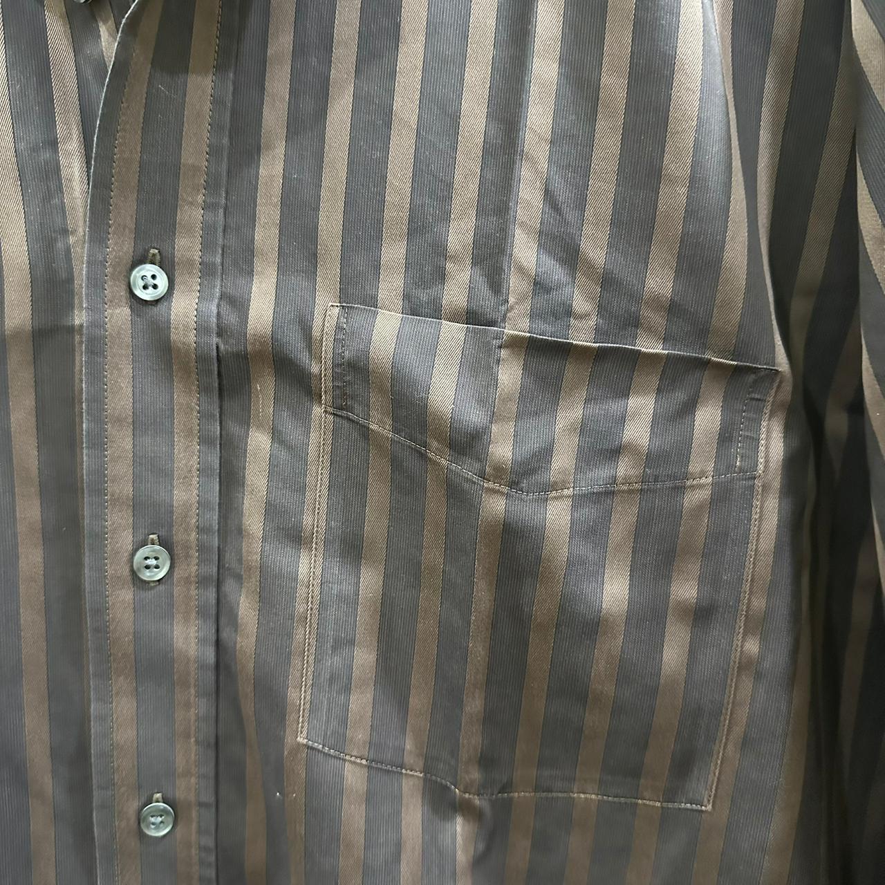 Eterna Men's Shirt - Brown Striped (XL)