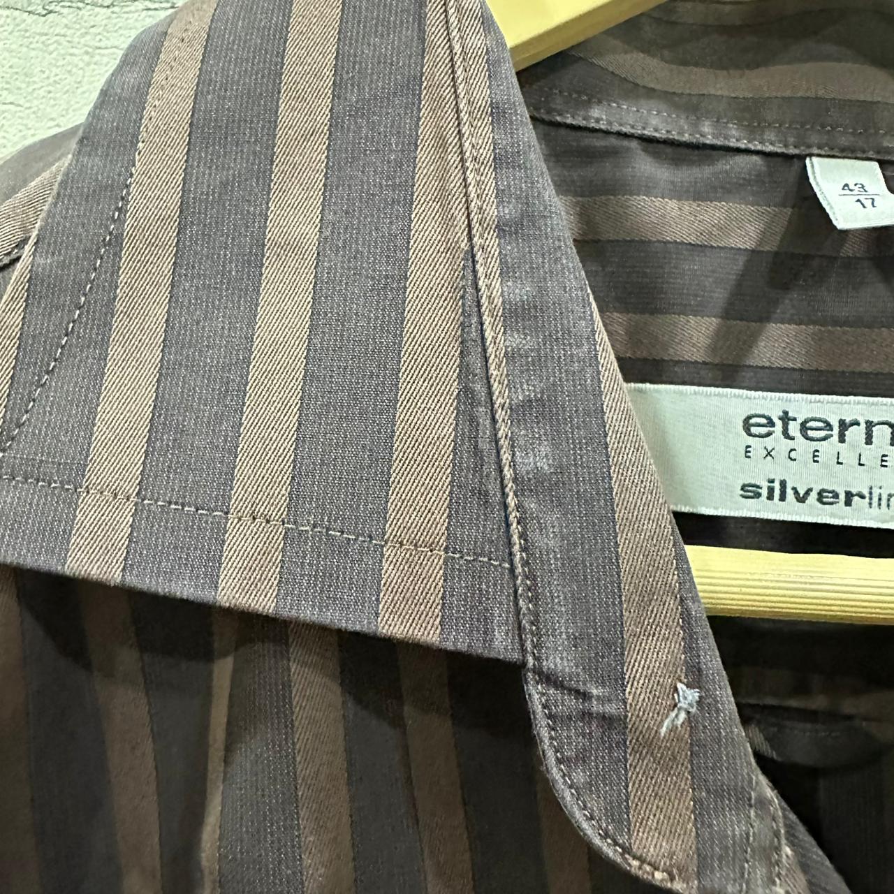 Eterna Men's Shirt - Brown Striped (XL)