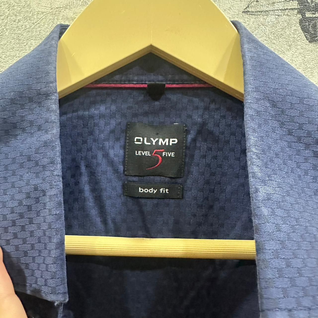 OLYMP Men's Shirt - Navy Blue (L)