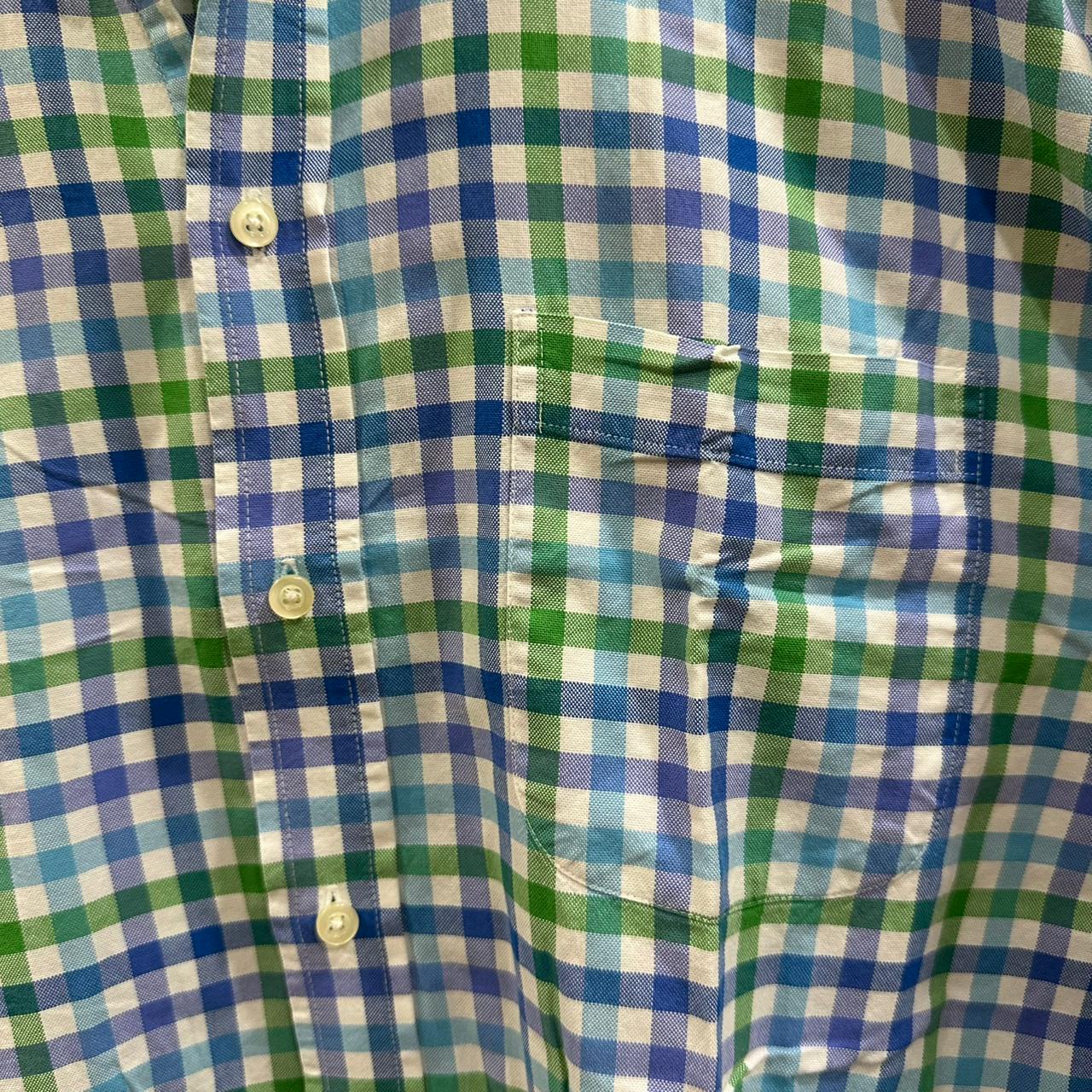 McEarl Men's Oxford Shirt - Blue/Green/White Checkered (XXL)