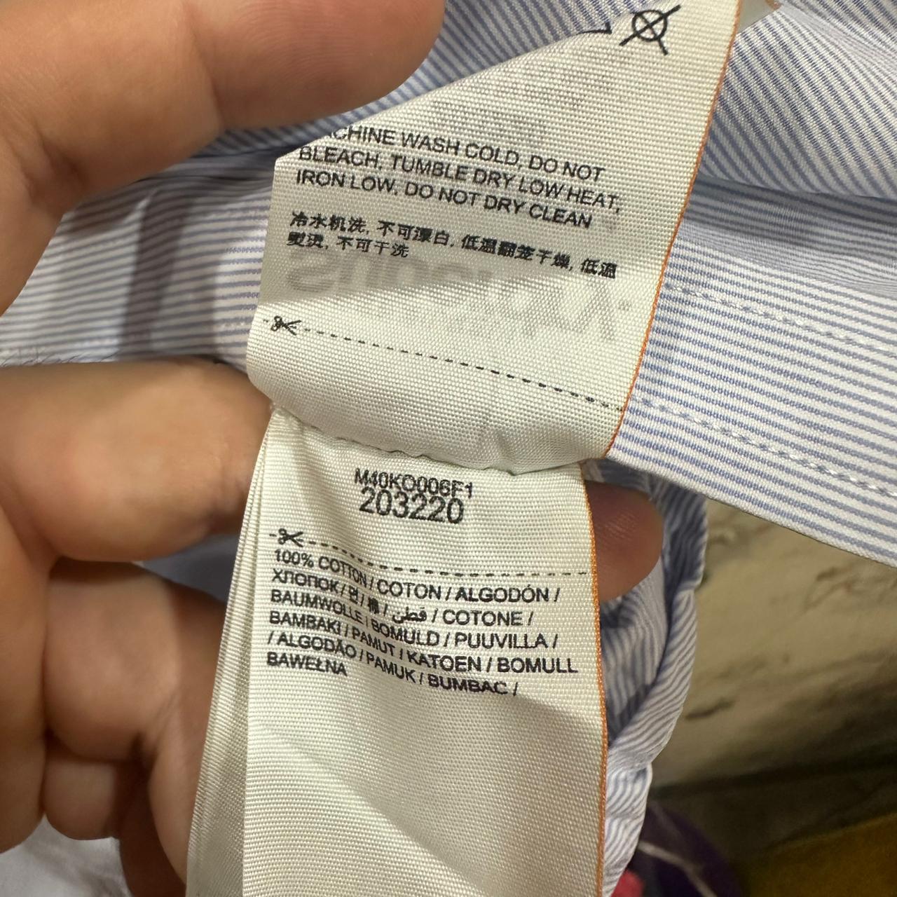SUPERDRY Women's Shirt - Light Blue Striped (L)