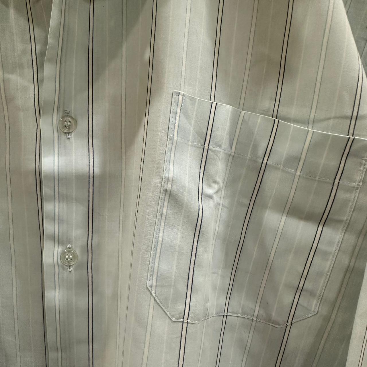 Men's Shirt - Coral Blue Striped (L)