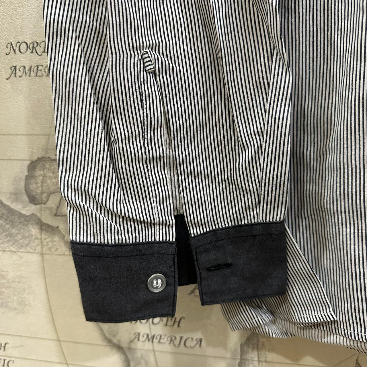 Black Smith Men’s Shirt - Black & White Striped (XL)
