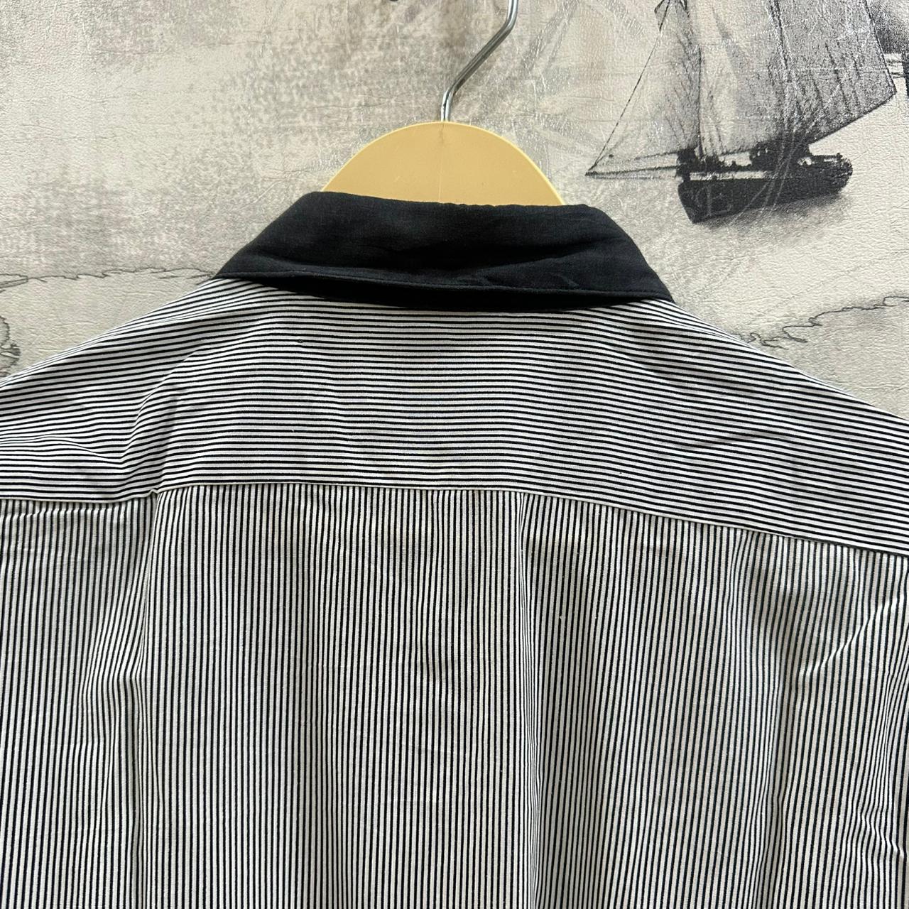 Black Smith Men’s Shirt - Black & White Striped (XL)
