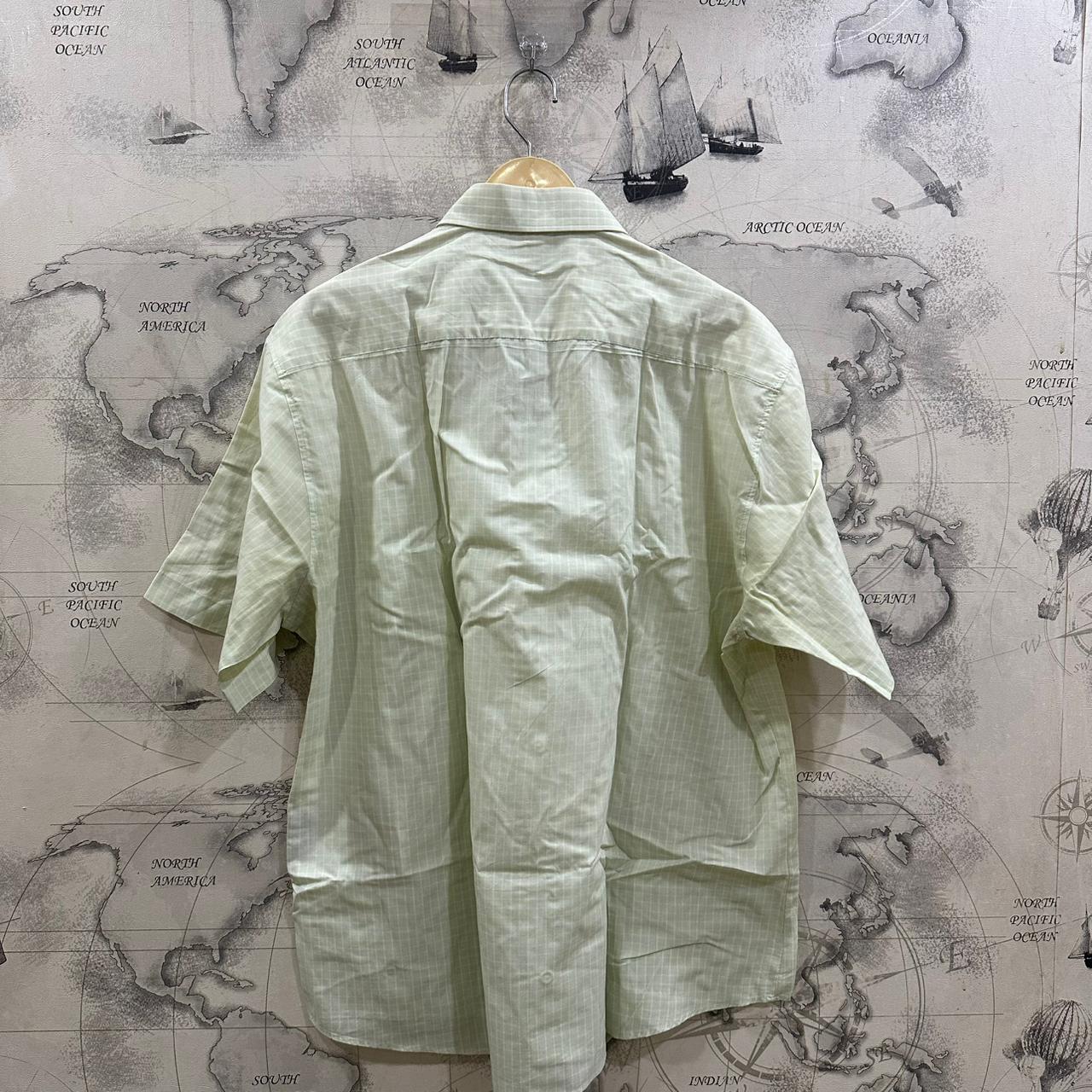 CANDA Men’s Shirt - Light Green Checkered (3XL)