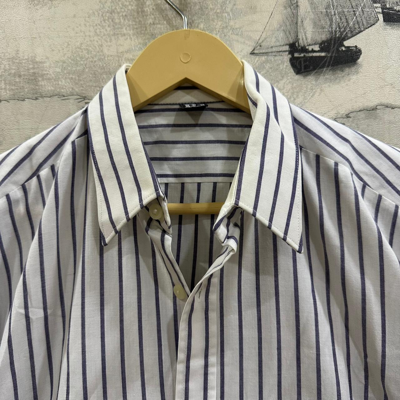 R Exclusive Men’s Shirt - Purple & White Striped (L)