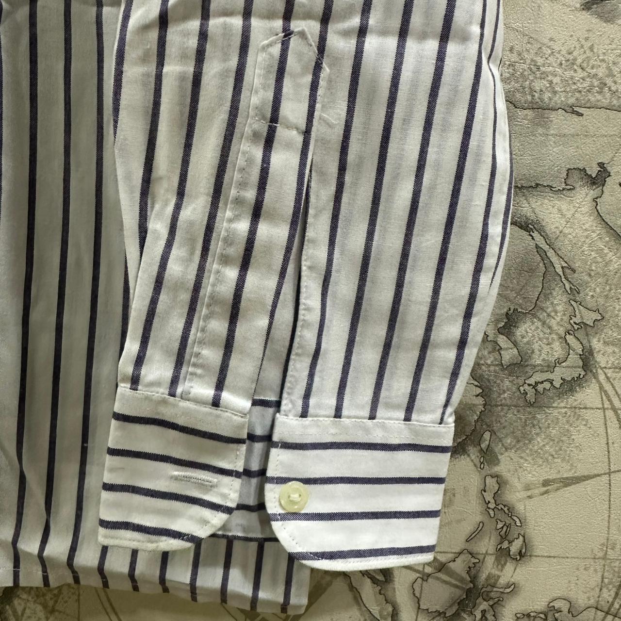 R Exclusive Men’s Shirt - Purple & White Striped (L)
