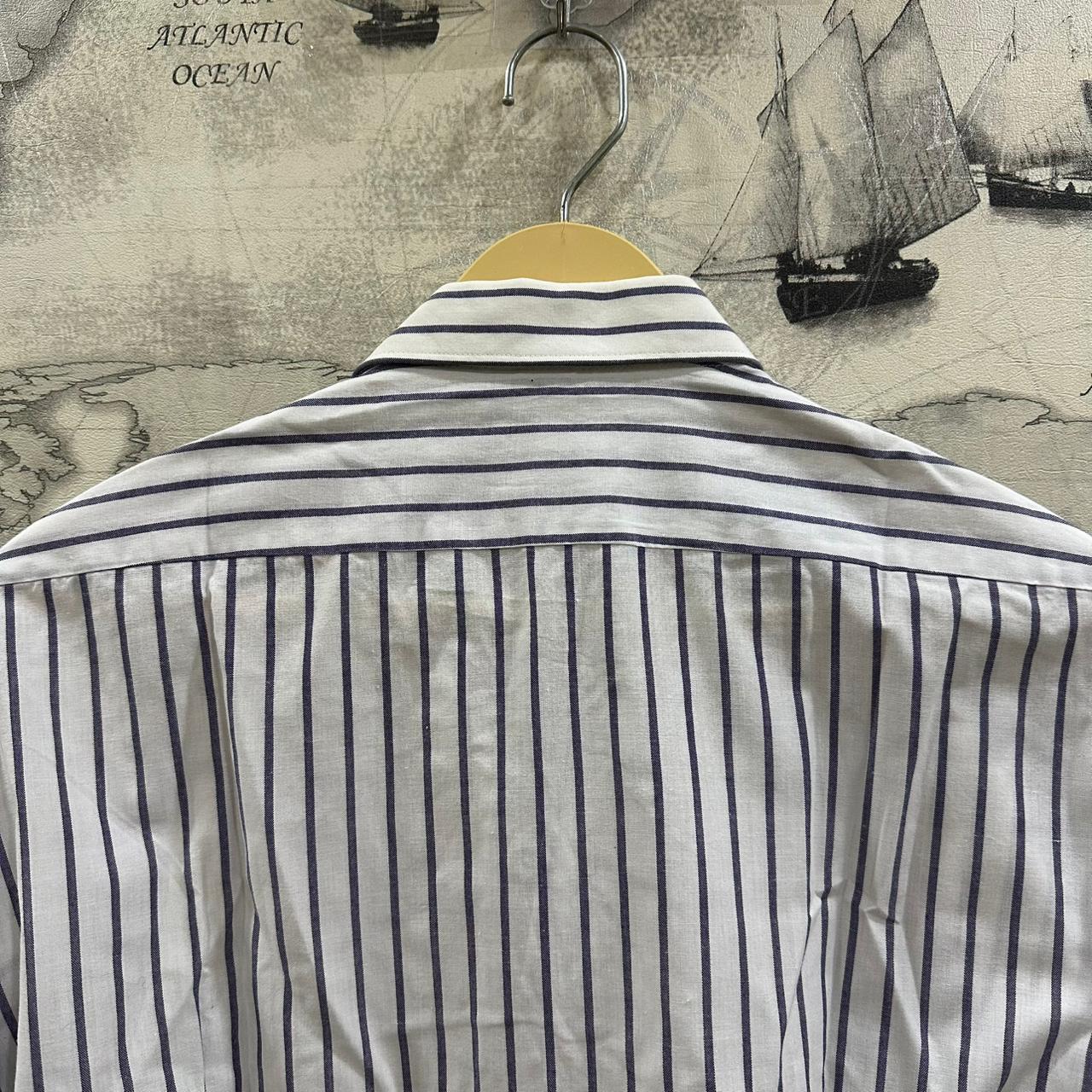 R Exclusive Men’s Shirt - Purple & White Striped (L)