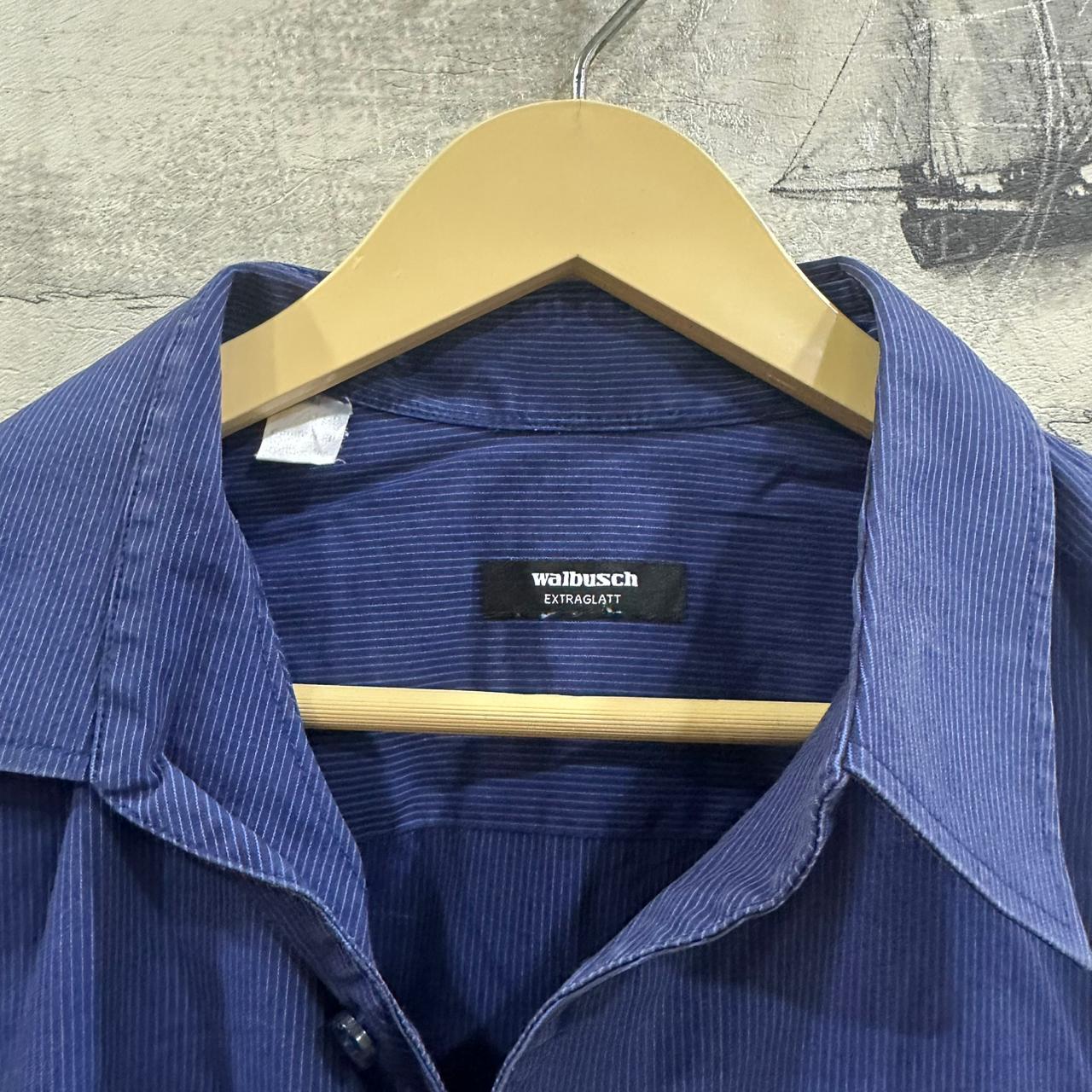 Walbusch Men’s Shirt - Dark Blue (XXL)