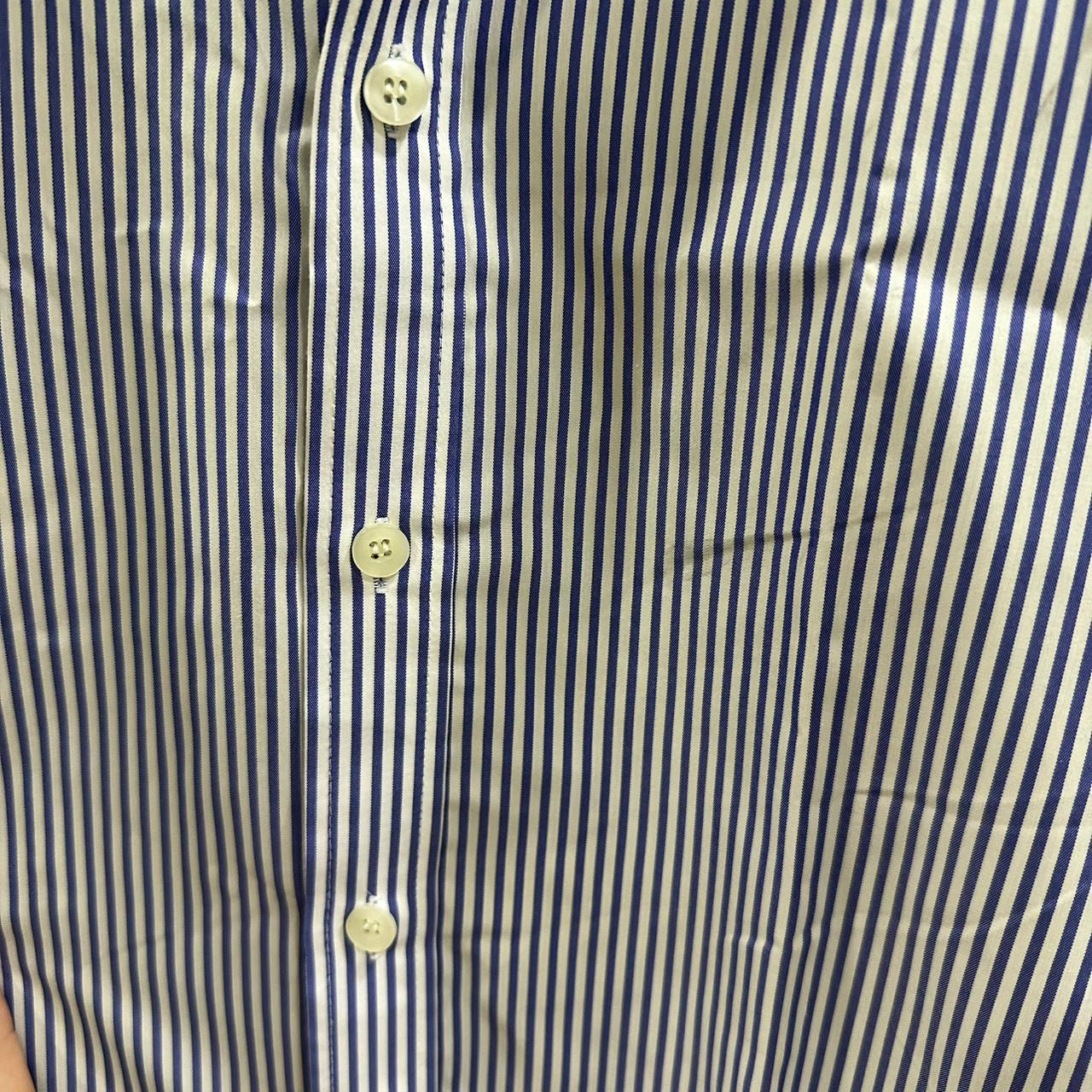Men’s Shirt -  White & Purple Striped (L)