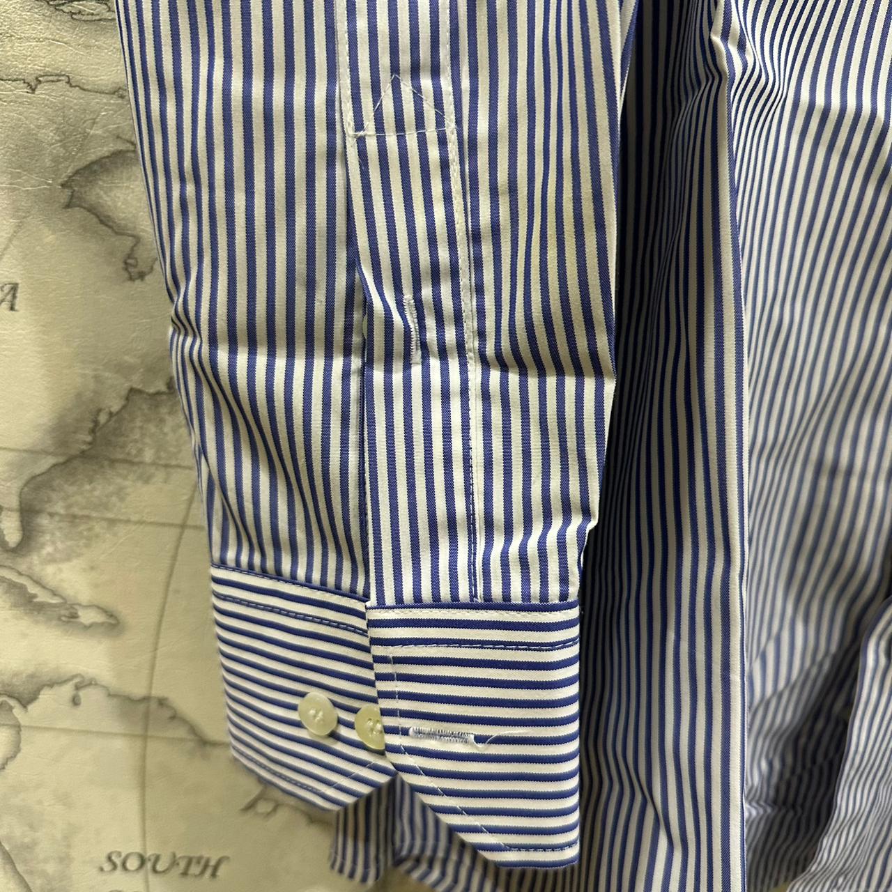 Men’s Shirt -  White & Purple Striped (L)