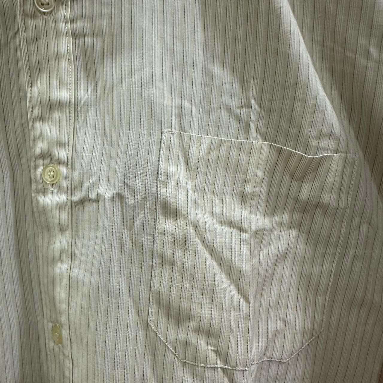 Men’s Shirt -  Green & White Striped (XL)