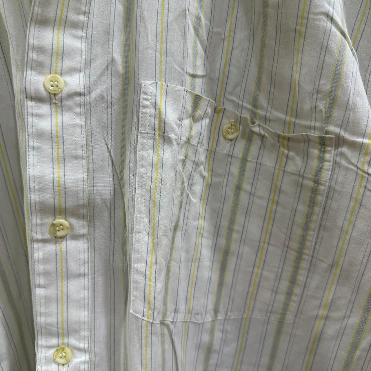 Chaser Men’s Shirt - White & Yellow Striped (XL)