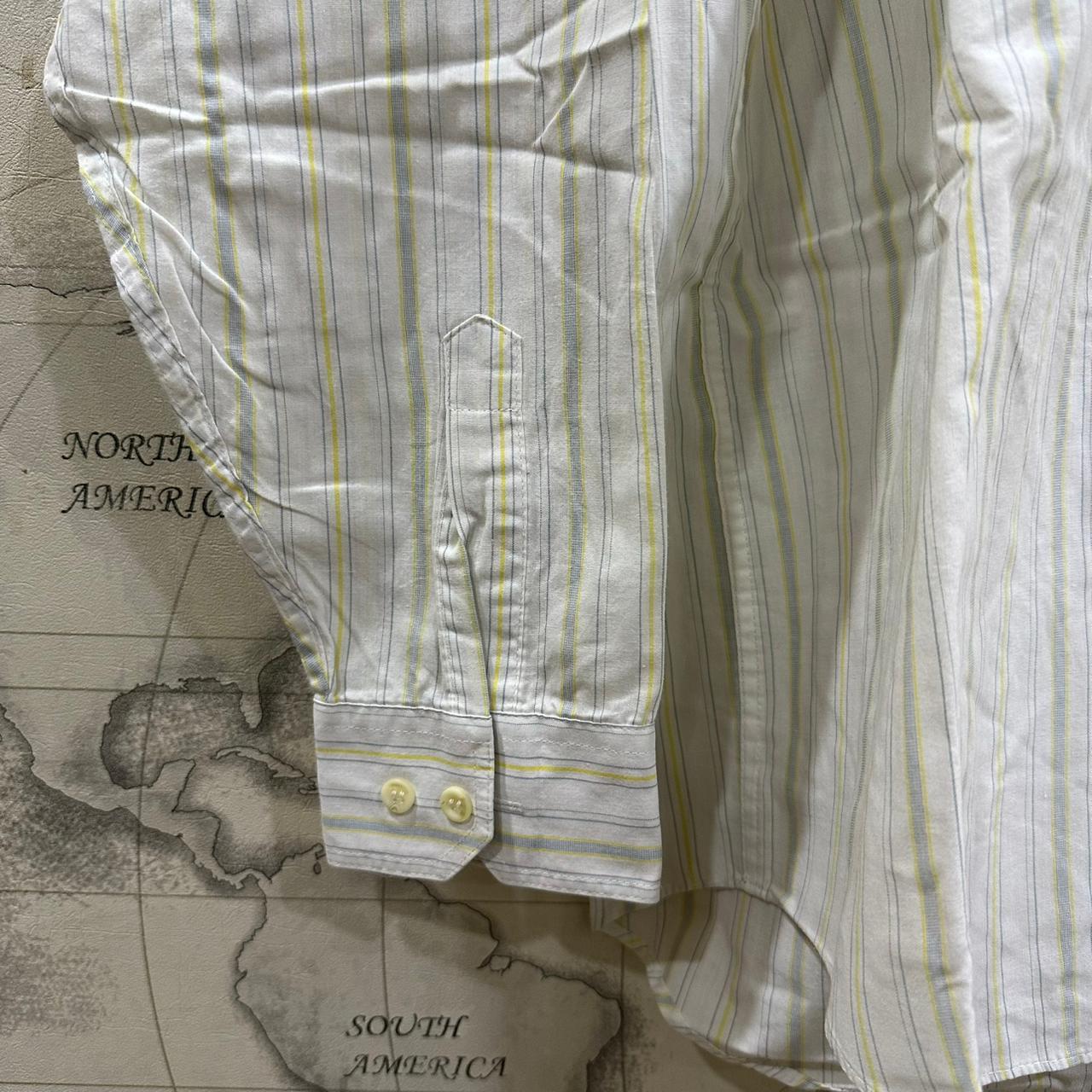 Chaser Men’s Shirt - White & Yellow Striped (XL)