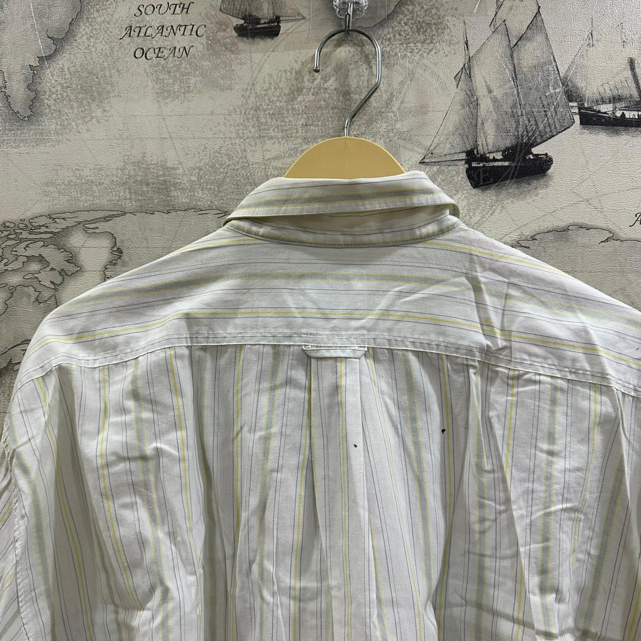 Chaser Men’s Shirt - White & Yellow Striped (XL)