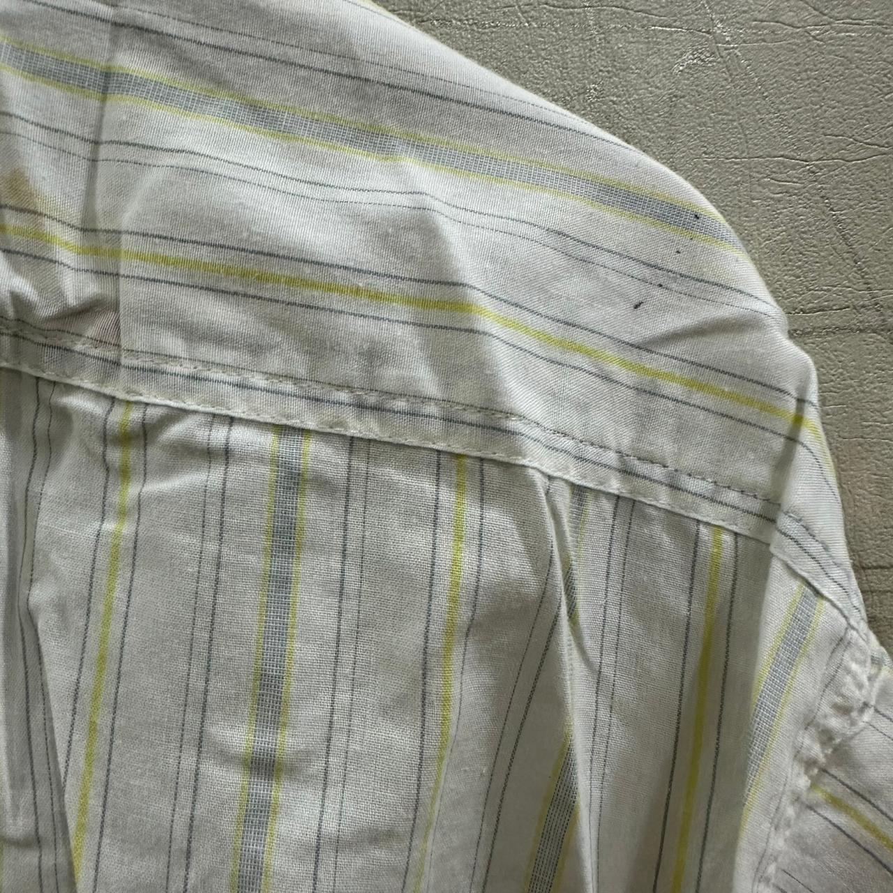 Chaser Men’s Shirt - White & Yellow Striped (XL)