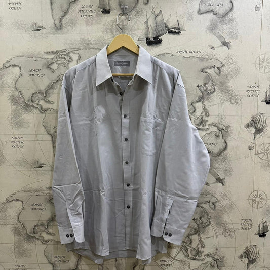 INDIAN HOMME Men’s Korean Shirt -  Light Grey (XL)