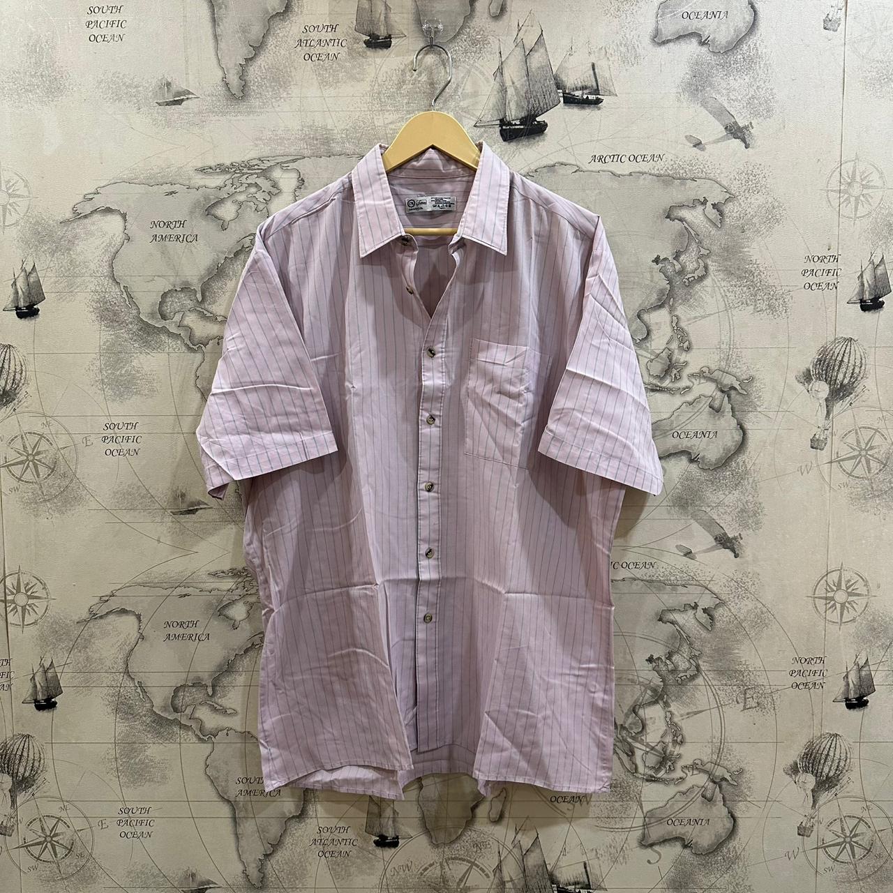 CANDA Men’s Shirt - Pink Striped (3XL)