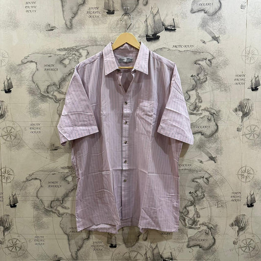 CANDA Men’s Shirt - Pink Striped (3XL)