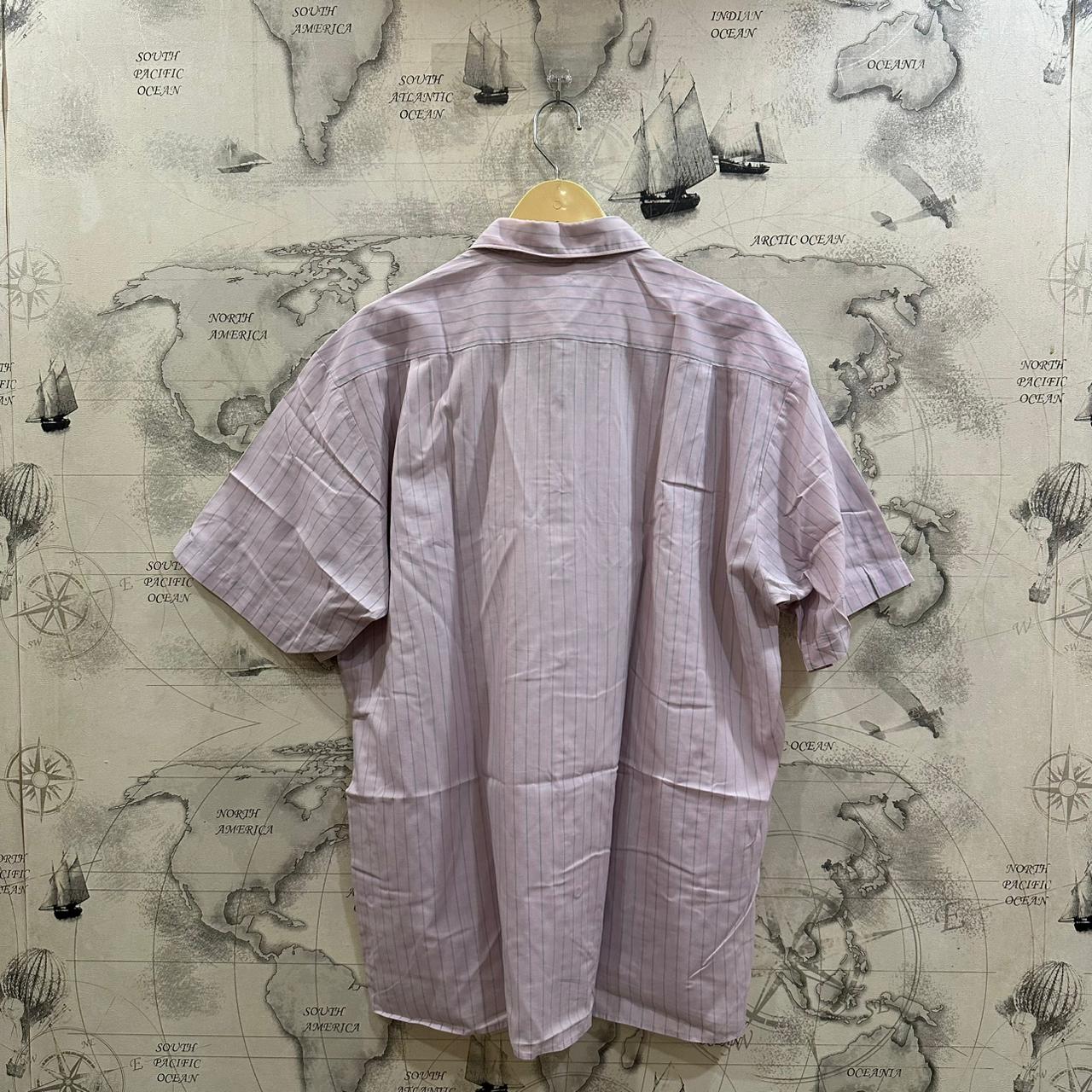 CANDA Men’s Shirt - Pink Striped (3XL)