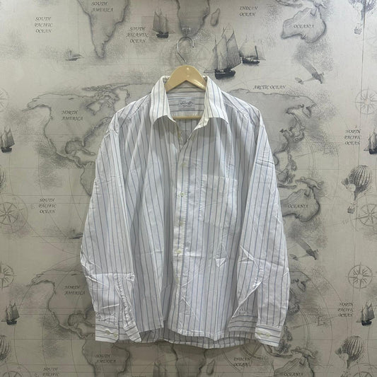 Men’s Shirt- White & Blue Striped (3XL)