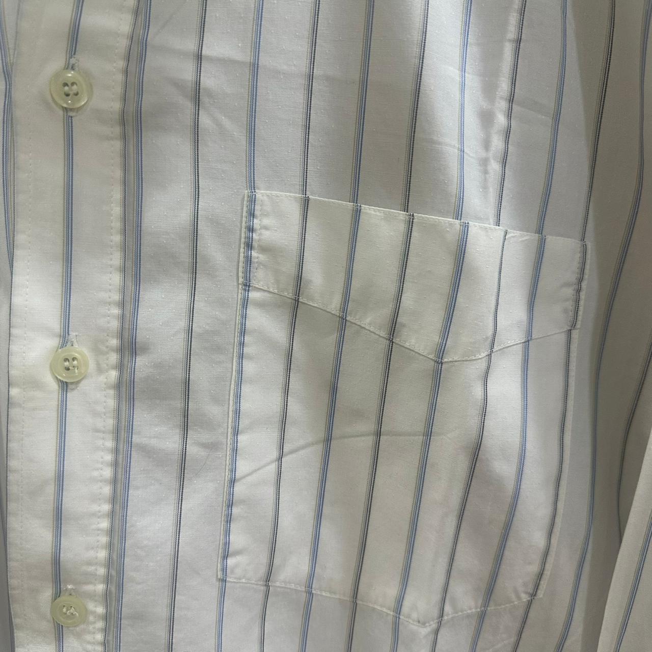Men’s Shirt- White & Blue Striped (3XL)