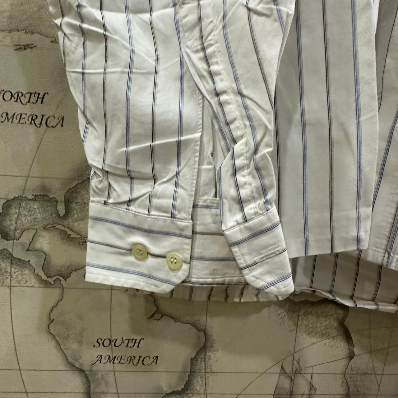 Men’s Shirt- White & Blue Striped (3XL)