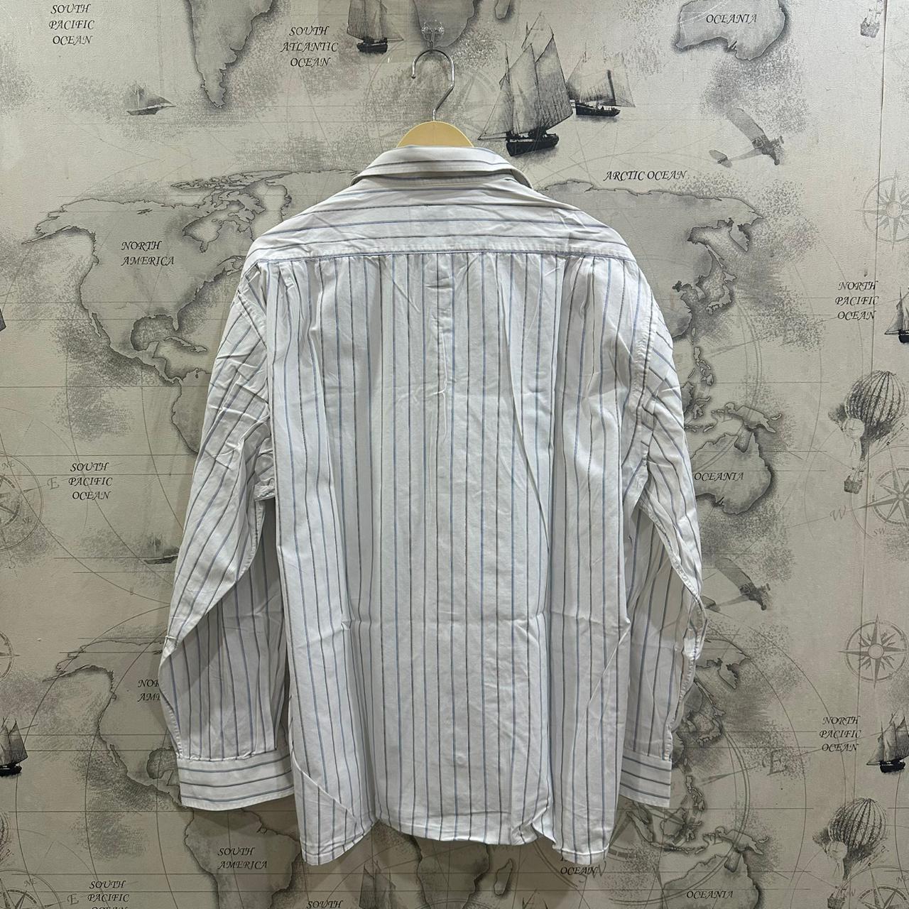 Men’s Shirt- White & Blue Striped (3XL)