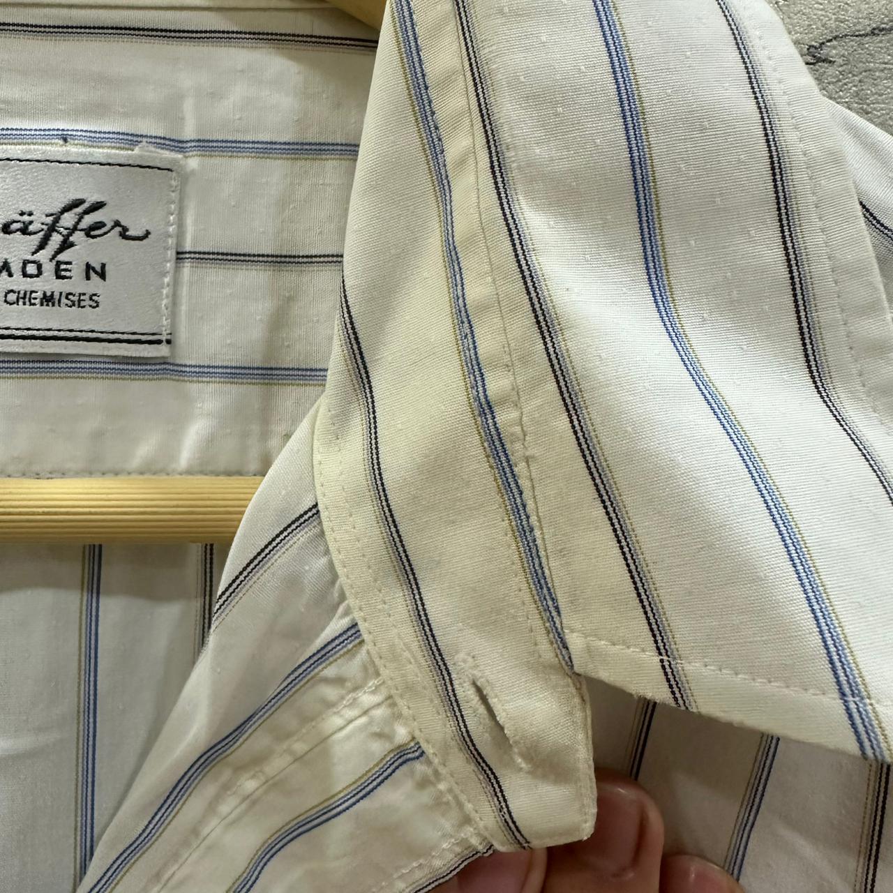 Men’s Shirt- White & Blue Striped (3XL)