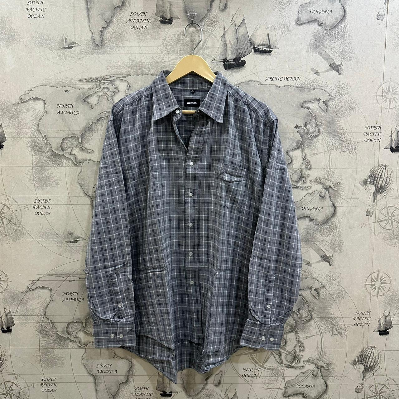 Watsons Men’s Shirt - Grey Checkered (XXL)