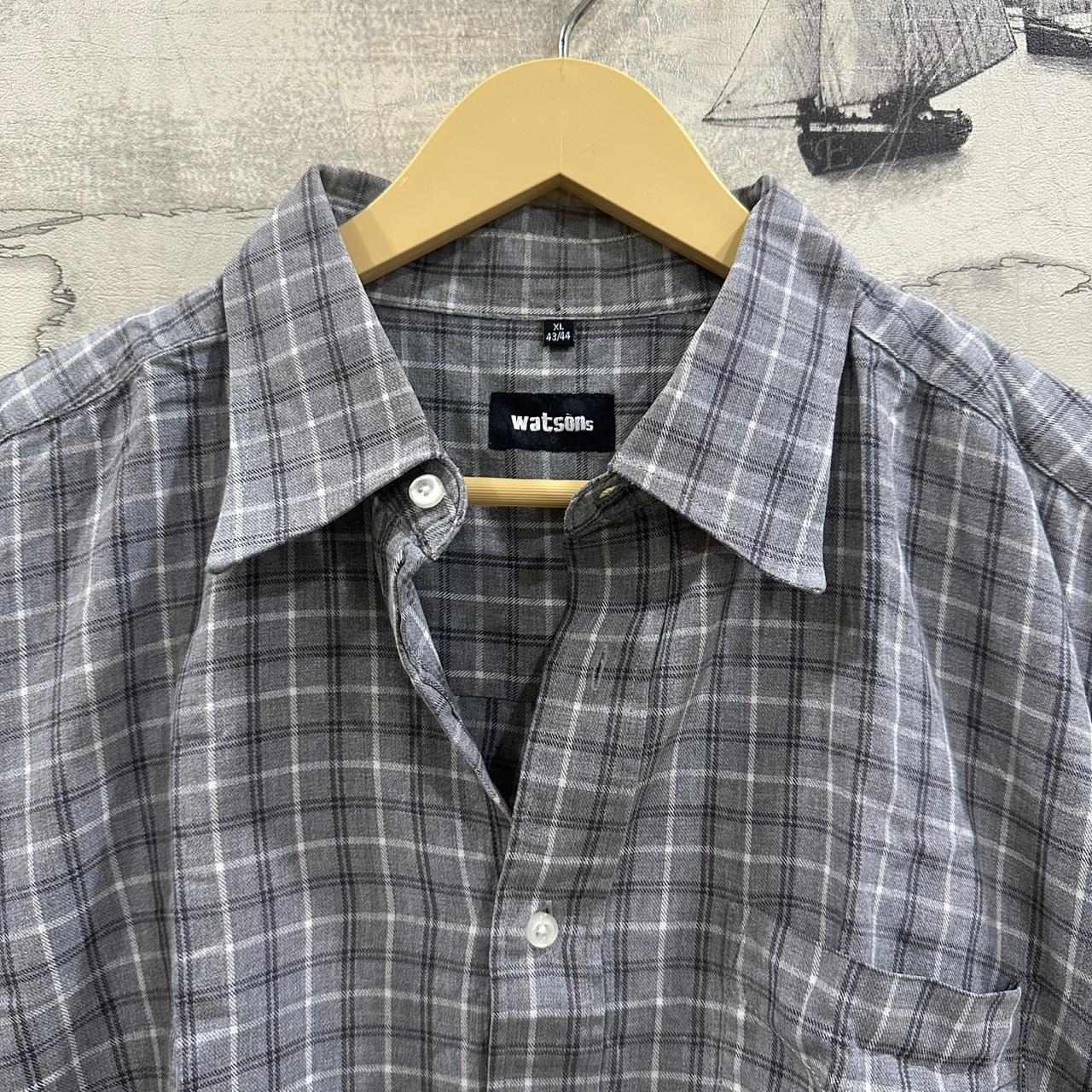 Watsons Men’s Shirt - Grey Checkered (XXL)