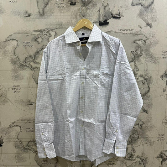 VAN GRAAF Men’s Shirt- White & Blue Checkered (3XL)