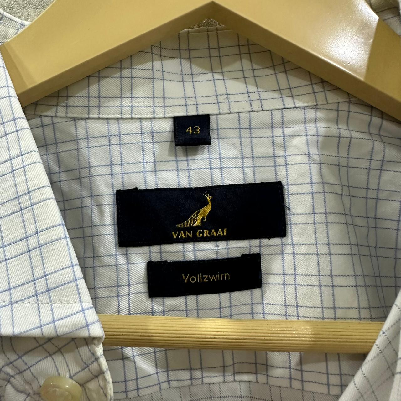 VAN GRAAF Men’s Shirt- White & Blue Checkered (3XL)