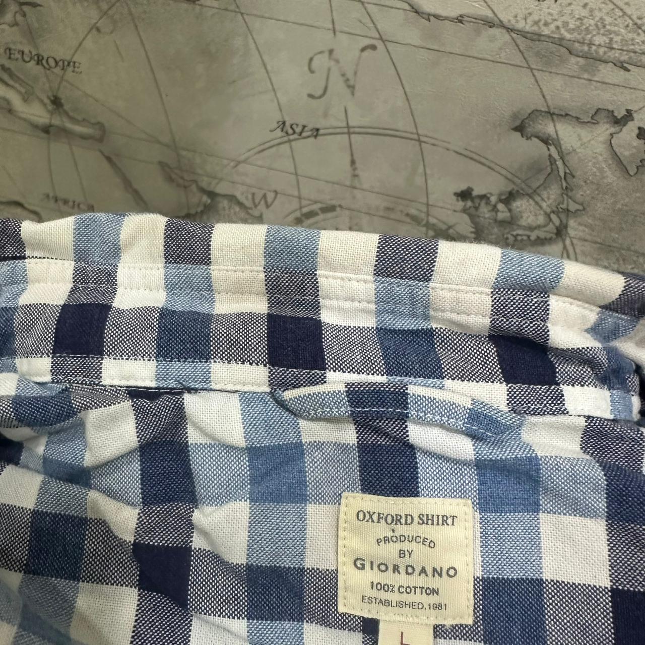 Giordano Men’s Oxford Shirt - Blue Checkered (S)