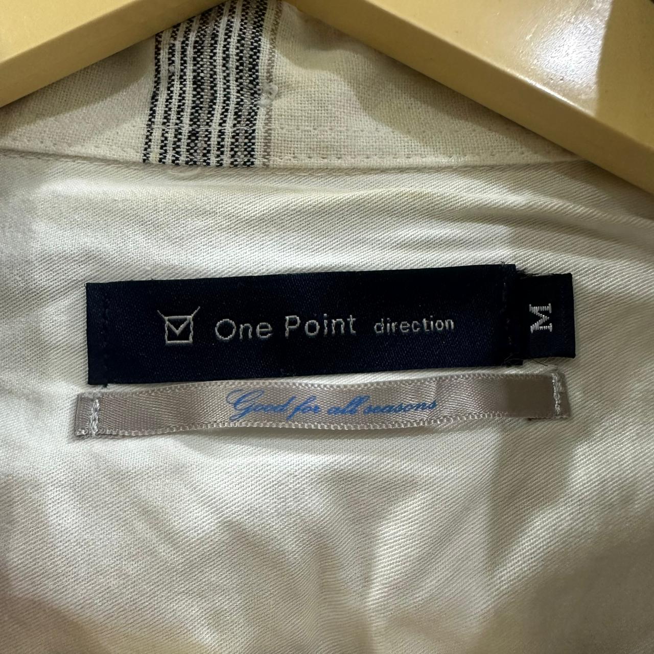Men’s Shirt - White & Blue Checkered (L)