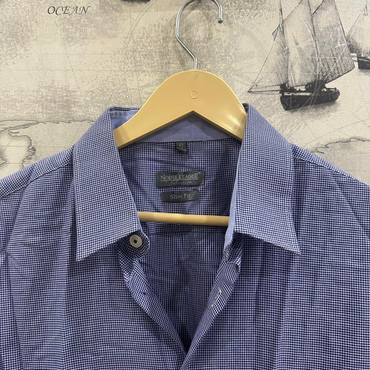 Nobel League Men’s Shirt - Blue Checkered (XXL)