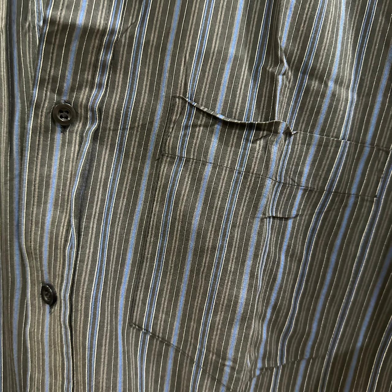 AWG Mode Center Men’s Shirt - Black & Blue Striped (XL)