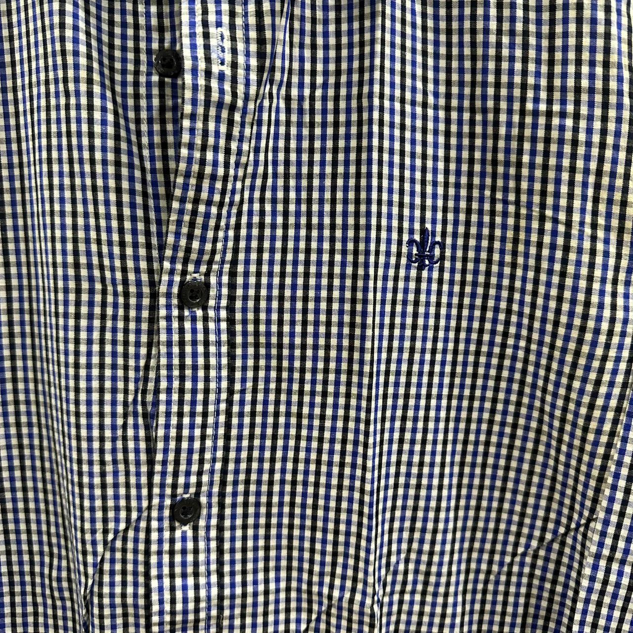 CHASECULT Men’s Korean Shirt - Blue/White/Black Checkered (S)