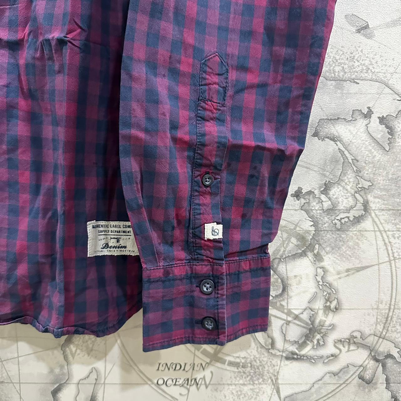 Basefield Men’s Shirt - Red & Blue Checkered (S)