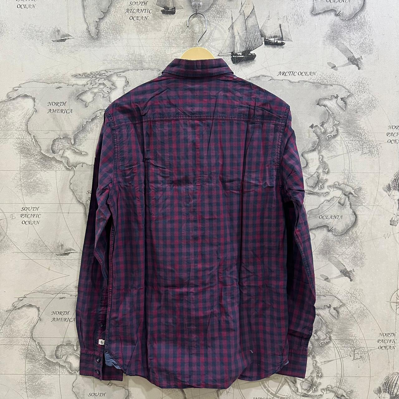 Basefield Men’s Shirt - Red & Blue Checkered (S)