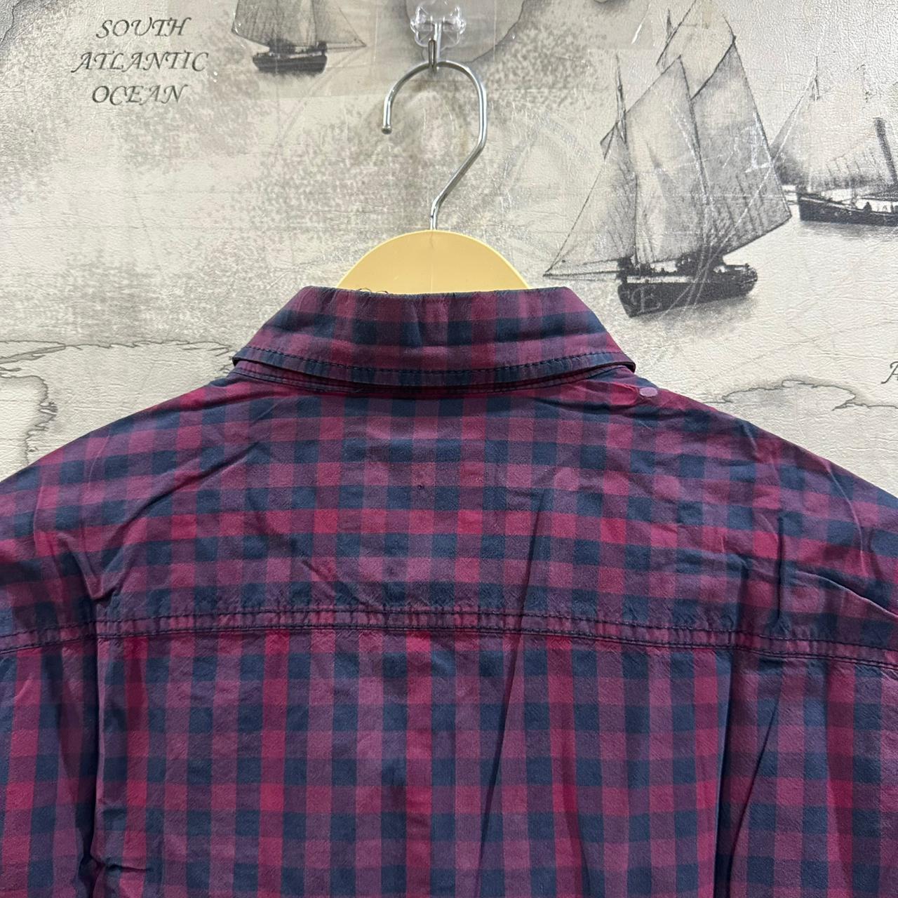 Basefield Men’s Shirt - Red & Blue Checkered (S)