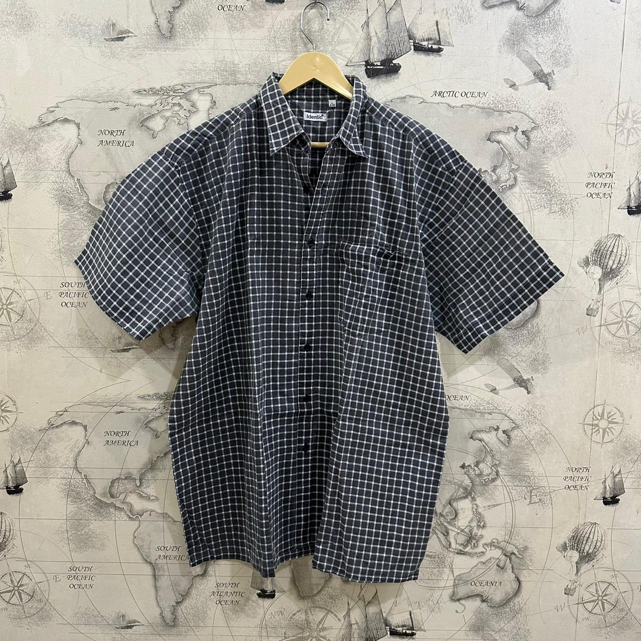 Identic Men’s Shirt - Grey & White Checkered (4XL)