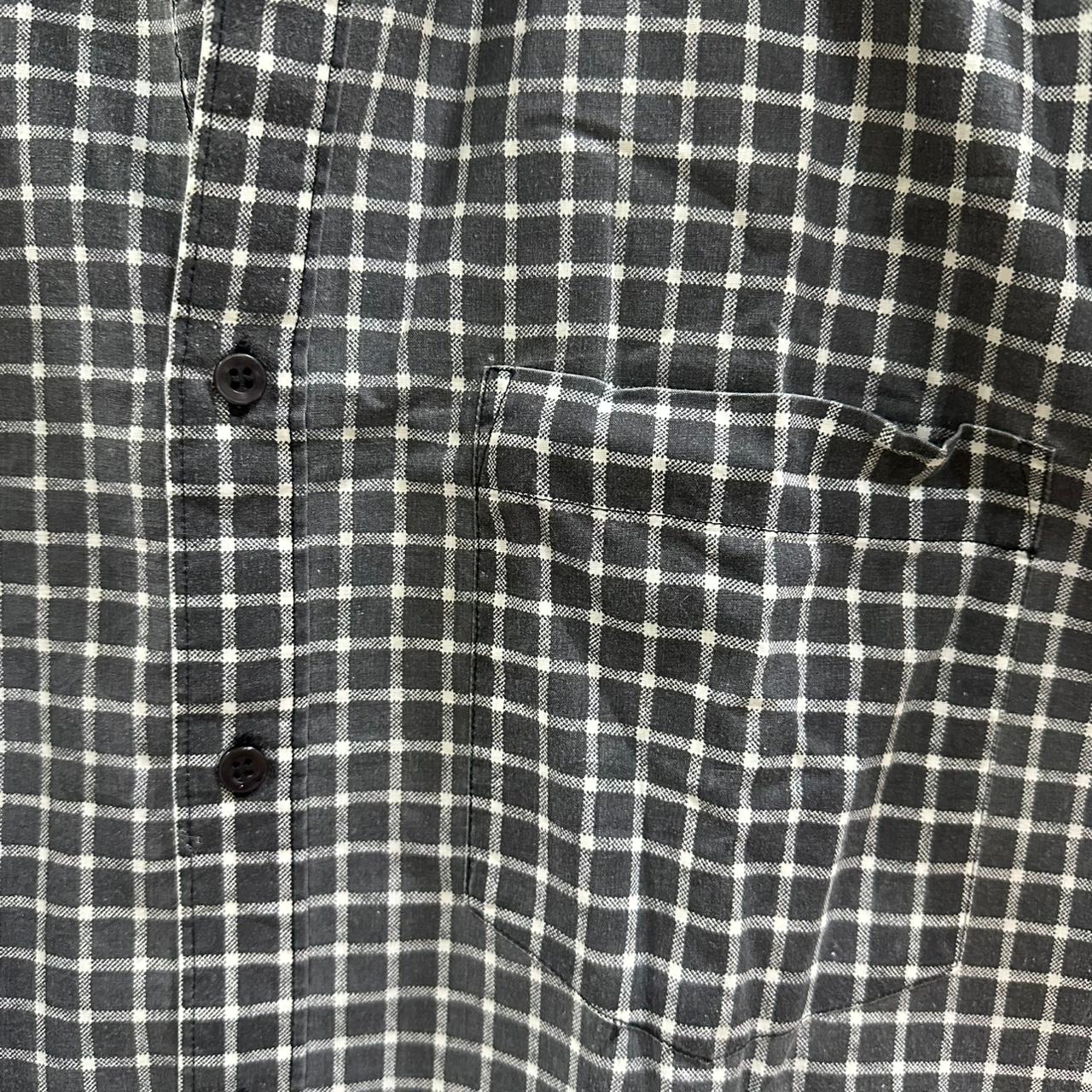 Identic Men’s Shirt - Grey & White Checkered (4XL)