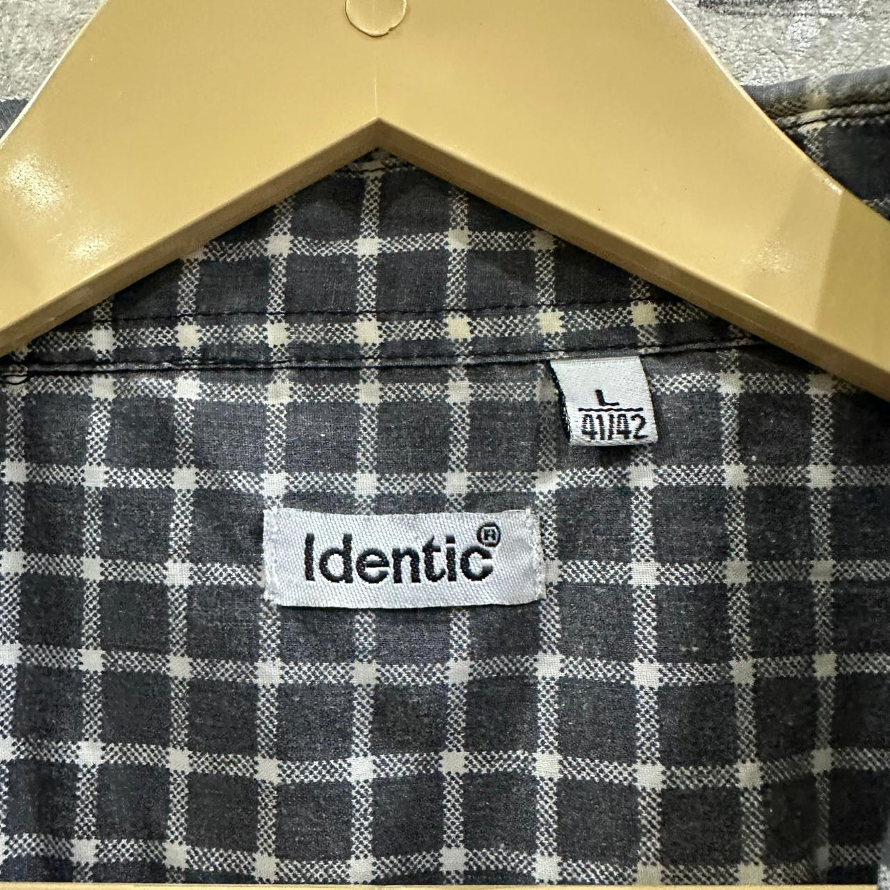 Identic Men’s Shirt - Grey & White Checkered (4XL)