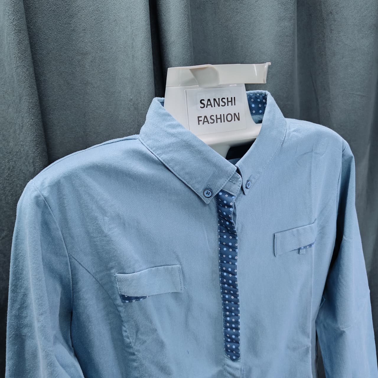 Women's Korean Shirt - Sky Blue (M)