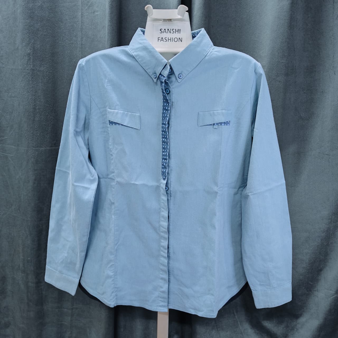 Women's Korean Shirt - Sky Blue (M)